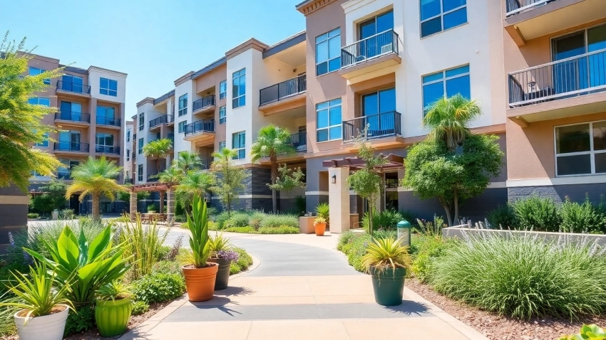 Explore stunning Glendale AZ apartments with modern architecture and inviting landscapes.