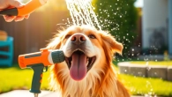 Effortlessly wash your dog with our dog wash products featuring a versatile shower gun for a fun bath time.