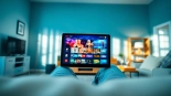 Showcasing free trial iptv subscription on a modern tablet in a cozy living room.