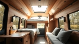 Explore the custom interior of a perfect Van designed for adventure and comfort.