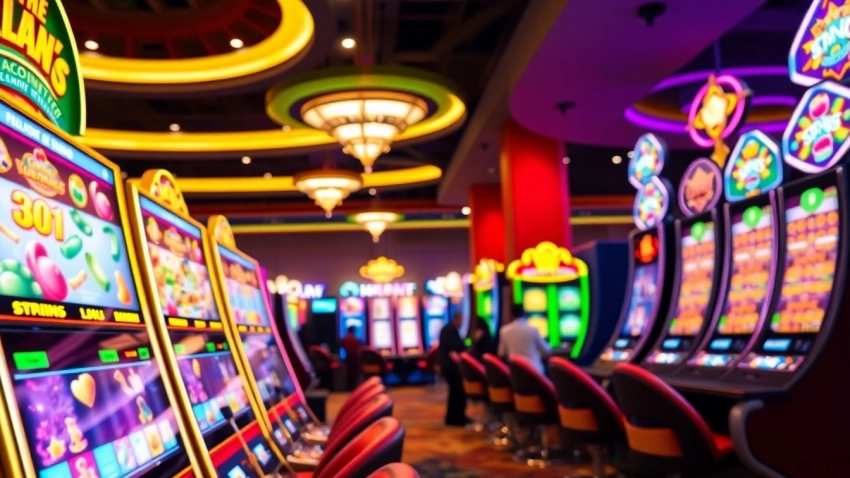 Experience the excitement of singapore casino online with vibrant gaming machines and enthusiastic players.