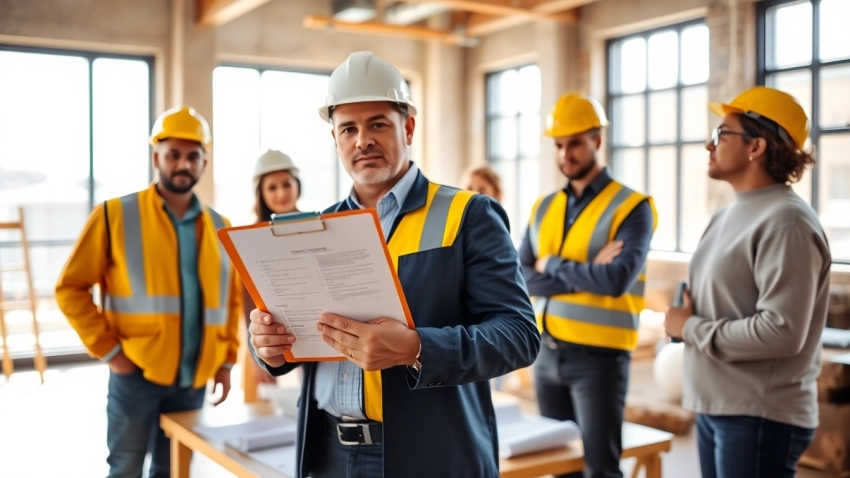 Collaborative team reviewing NVQ Level 6 Construction Contracting operations answers for effective management.