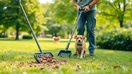 Efficient dog poop cleanup service transforming a park into a clean space.