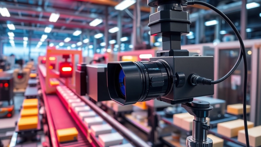 Reveal machine vision technology inspecting products on an industrial production line.