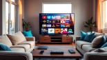 Access diverse channels with IPTV Subscription USA in a modern living room setup featuring a smart TV.