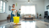 Bond cleaning Logan service featuring professional cleaners making homes spotless and ready for moving out.