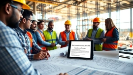 Discussing nvq level 6 construction site management questions and answers pdf with a focus on teamwork and planning.