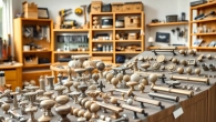 Explore a diverse selection of innovative furniture hardware suppliers on display in a well-lit showroom.