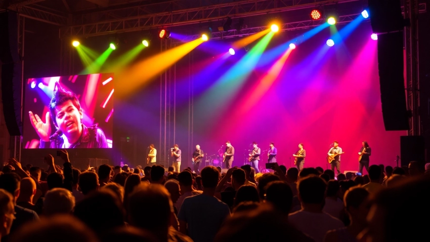 Engage with 汽水音乐海外 as lively performers energize an enthusiastic festival crowd.