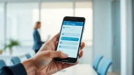 Engage with smspva through a smartphone set in a contemporary office, showcasing SMS communication.