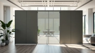 Showcasing a Folding Partition Wall in a contemporary office, highlighting versatility and design.