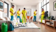 Team performing bond cleaning in Logan apartments, highlighting professionalism and attention to detail.
