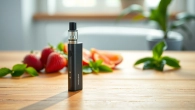 Showcase of nicotine free vapes with fresh fruit flavors, highlighting a modern vaping experience.