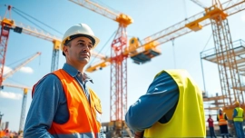 NVQ Level 4 Crane supervisor answers depicted through a professional in action at a construction site.