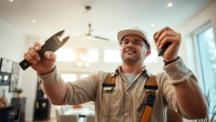 Experienced Electrical Contractor Clearwater installing fixtures in a modern home.