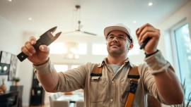 Experienced Electrical Contractor Clearwater installing fixtures in a modern home.