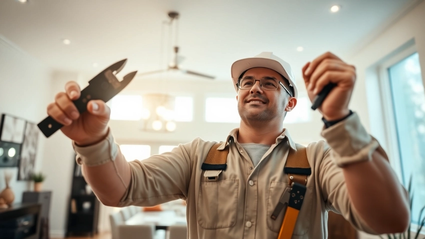 Experienced Electrical Contractor Clearwater installing fixtures in a modern home.