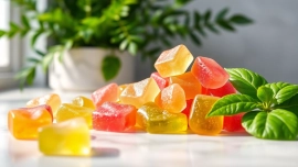Showcase collagen pectin gummies beautifully presented, highlighting their health benefits.