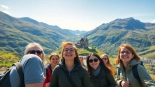 Engaged tourists enjoying stunning Scottish tours amidst picturesque highlands and historical sites.