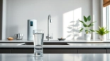 Experience the efficiency of a commercial water filtration system delivering pure water in a modern kitchen.