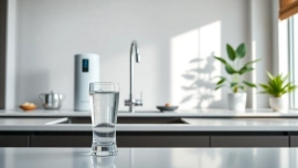 Experience the efficiency of a commercial water filtration system delivering pure water in a modern kitchen.