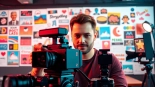 Creating engaging branded content in a modern studio with a professional filmmaker.
