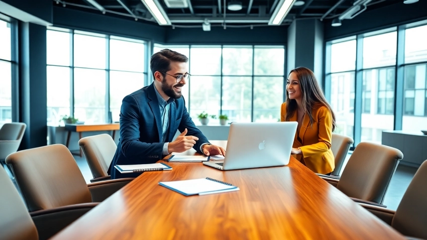 Engaging business collaboration at http://Avtales.com in a modern office setting.