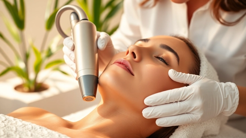 Experience hydrafacial treatment for rejuvenating and glowing skin in a serene spa.