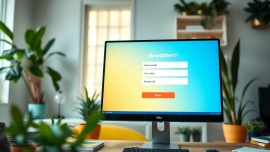 Engaging newsletter signup form on a computer's screen inviting users to subscribe.