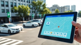 Manage VRR parking easily with a digital interface showcasing urban parking solutions.