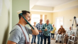 Enhance your space with our assisted living painting service featuring cheerful colors and professional detail.
