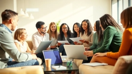 Learn how to start a side hustle with professionals collaborating in a creative office setting.