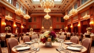 Experience a lavish setting at le prestige hall with elegant table decor and luxurious ambiance.