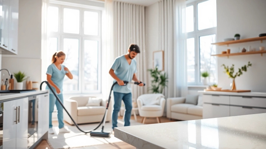Experience move in deep cleaning services Dubai with a professional team transforming a new apartment