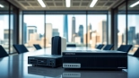 Showcasing Grandstream networking equipment in a professional office setting.