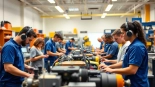 Trade school Tennessee students practicing skills in a dynamic, hands-on educational environment.