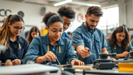 Engaged students at a trade school Tennessee focused on practical skills and hands-on learning opportunities.