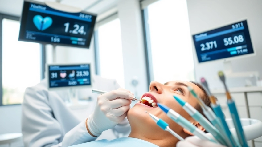Demonstrating effective hygiene techniques during a dental cleaning session.