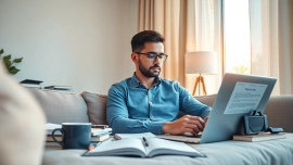 Stressed student reflects on whether is the PMP exam hard while studying in a warm, inviting setting.