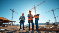 Highlighting teamwork at a construction site for the construction association wyoming.