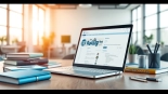 Optimize your wordpress hosting with a professional workspace showcasing a laptop dashboard.