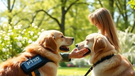 PTSD service dogs for sale enhance emotional support through companionship and training.