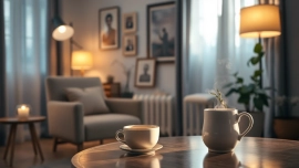 Counselor helping clients while dealing with grief in a serene therapy room.