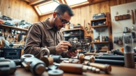 Repairing a lock by Carballo Locksmith, showcasing expert craftsmanship in a well-equipped workshop.