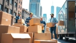 Movers efficiently handling items for relocation in https://starvanlinesmovers.com, showcasing professionalism and teamwork.