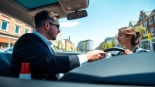 Leerling wordt begeleid op autorijschool Utrecht in een moderne auto, met instructeur en stadsomgeving.