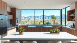 Transforming a kitchen through remodeling in Palm Springs with modern design and natural lighting.