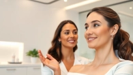 Learn about thread face lift cost in a modern medical spa setting with a skilled aesthetician and client.