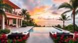 Showcase stunning villa sales featuring a luxurious tropical setting with ocean views.
