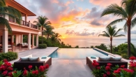 Showcase stunning villa sales featuring a luxurious tropical setting with ocean views.